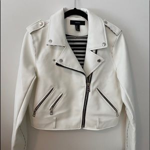 Forever 21 white faux leather jacket